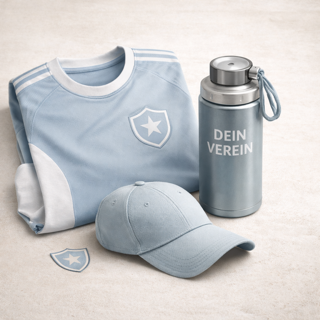 vereinsbekleidung hoodie trikot trinkflasche mit vereinslogo