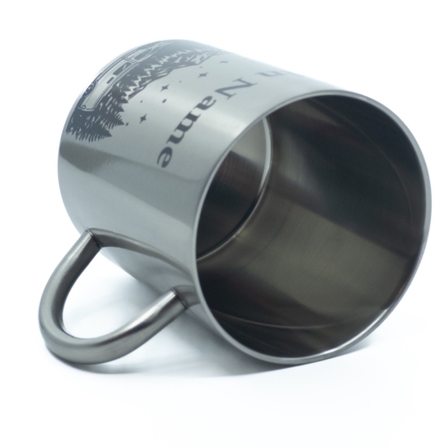 Tasse Edelstahl Camping mit Name