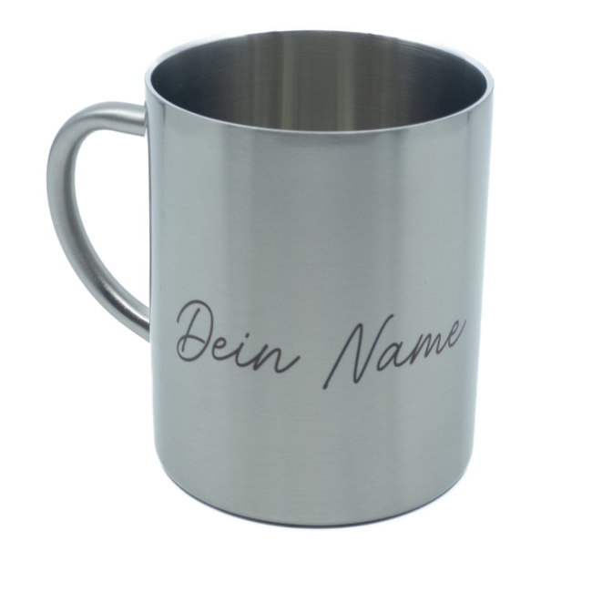 Tasse Edelstahl mit Name