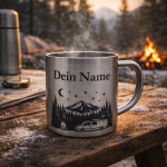 Tasse Edelstahl Camping mit Name