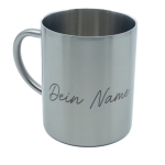 Tasse Edelstahl mit Name